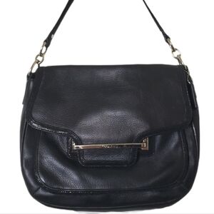 Coach Taylor Black Leather Shoulder Bag Purse F27481‎ Front Flap Bag